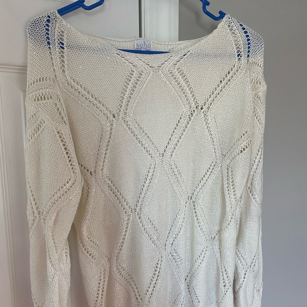Size medium white see thru sweater from NY& co